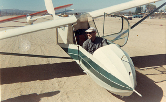 Daniel as a glider instructor in the 2-23
